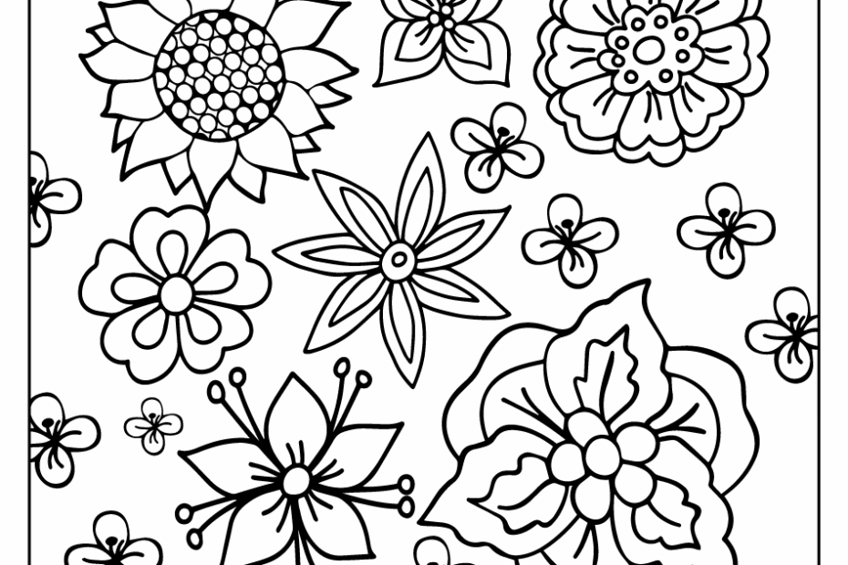 Coloring Pages Flowers Kids Coloring Page Of Spring Flowers