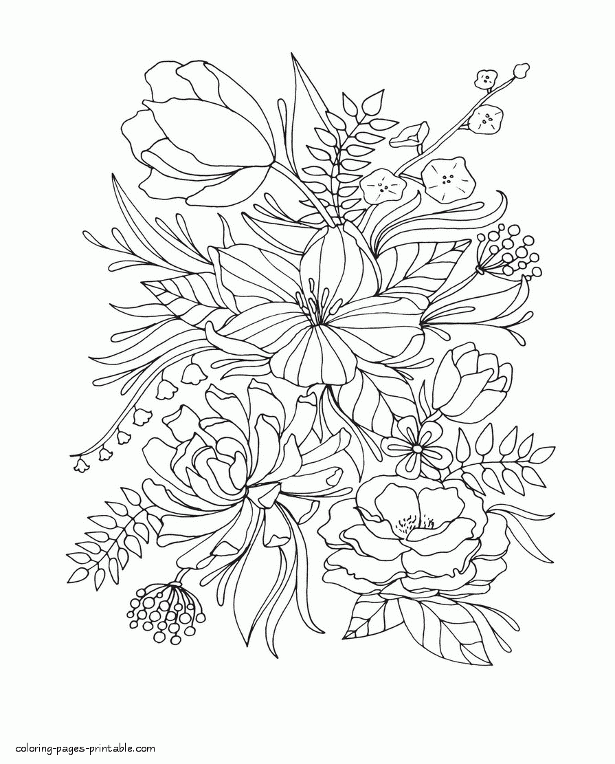 Coloring Pages For Adults Flowers Coloring Pages