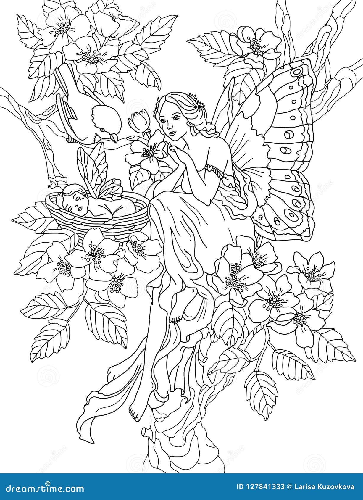 realistic fairies coloring pages