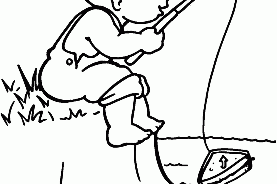 Coloring Pages Of Boy Fishing Coloring Home