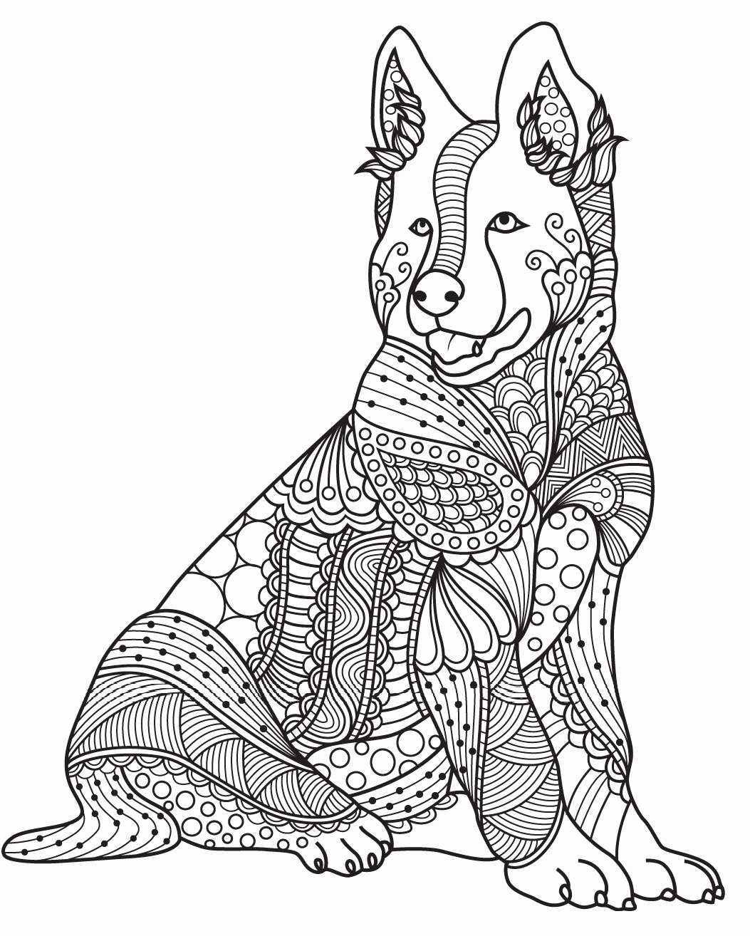 realistic coloring pages of dogs