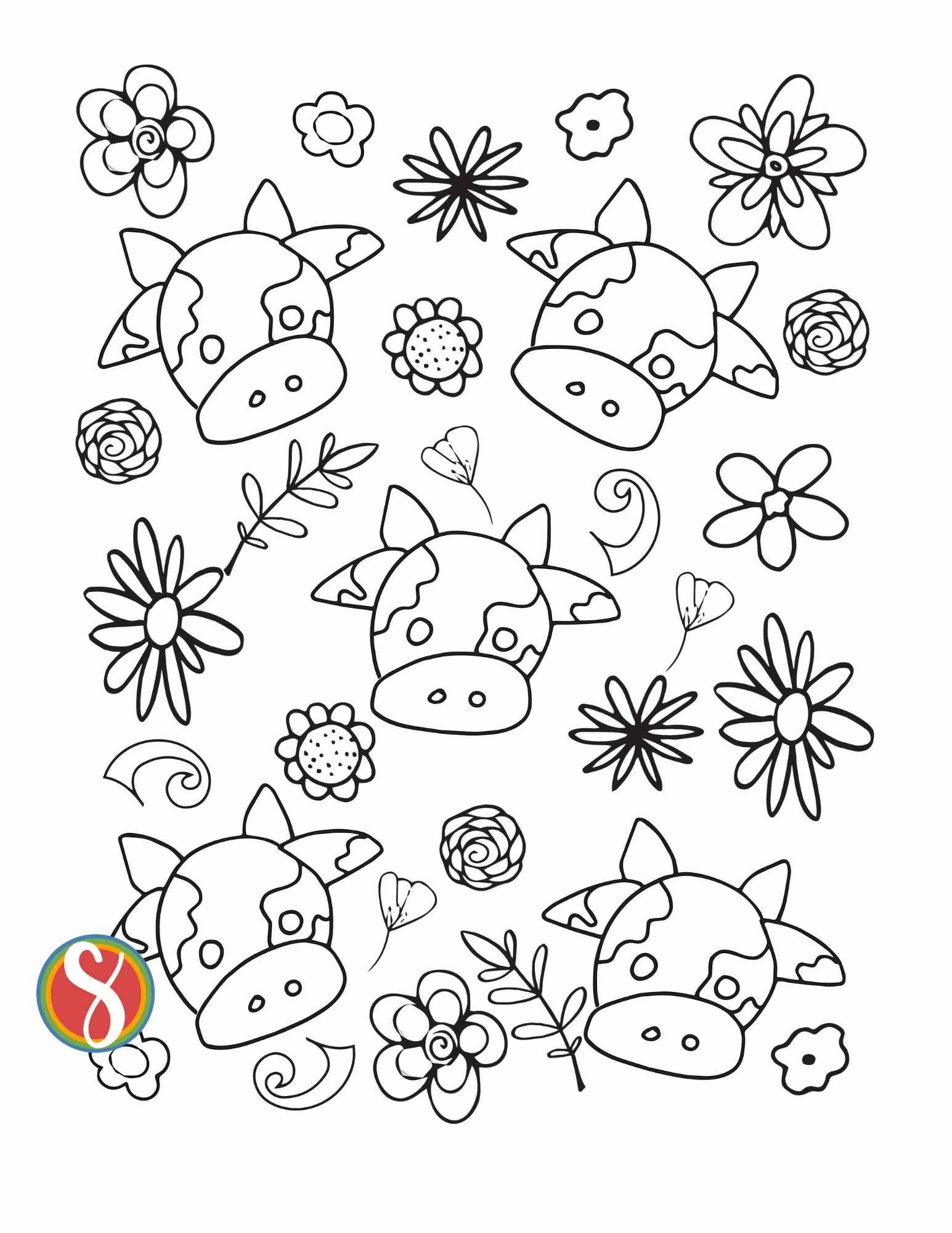 Coloring Sheet Cow Spots Free Printable Free Coloring Sheet 