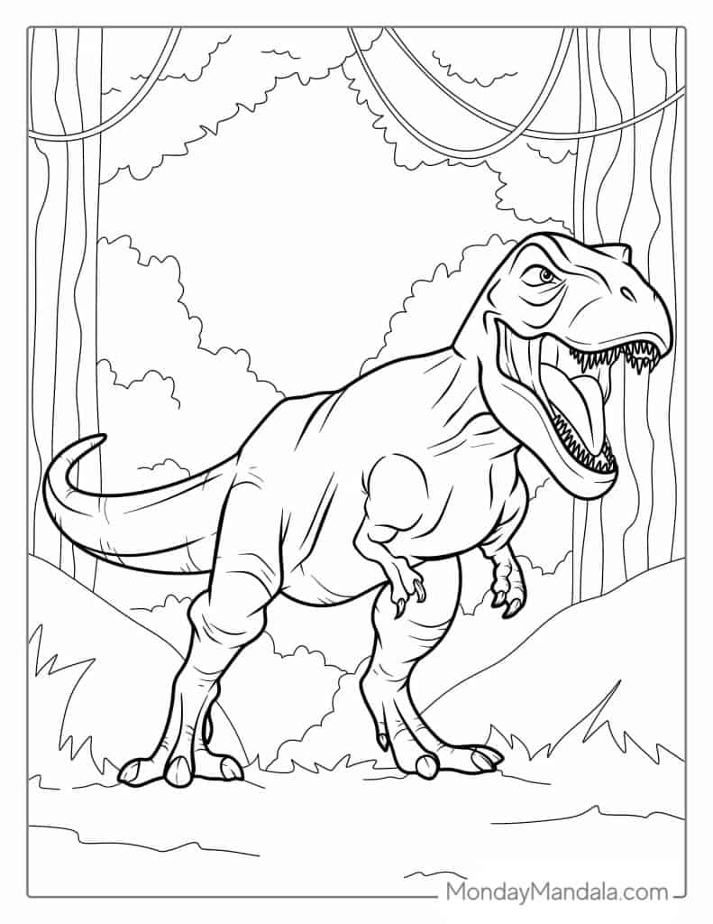 Coloring Tyrannosaurus Rex Infoupdate