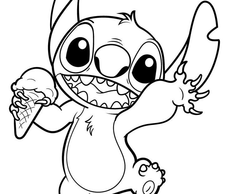Coloringpagesonly pages ice cream stitch Stitch Coloring Pages