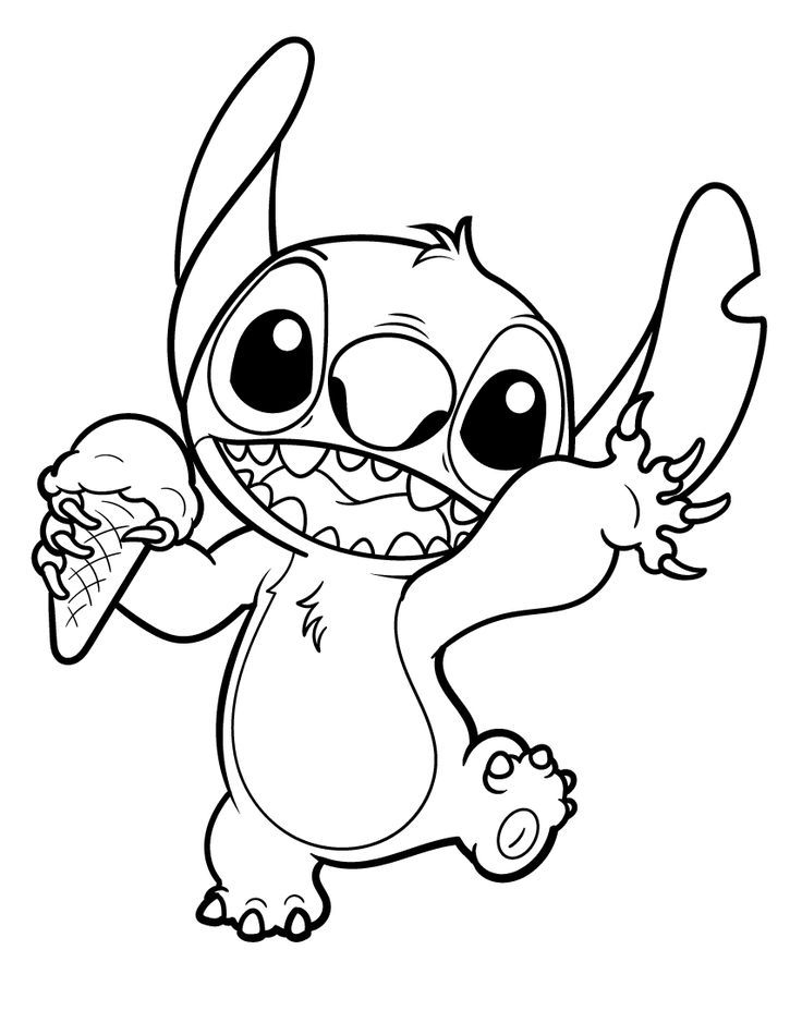 Coloringpagesonly pages ice cream stitch Stitch Coloring Pages 