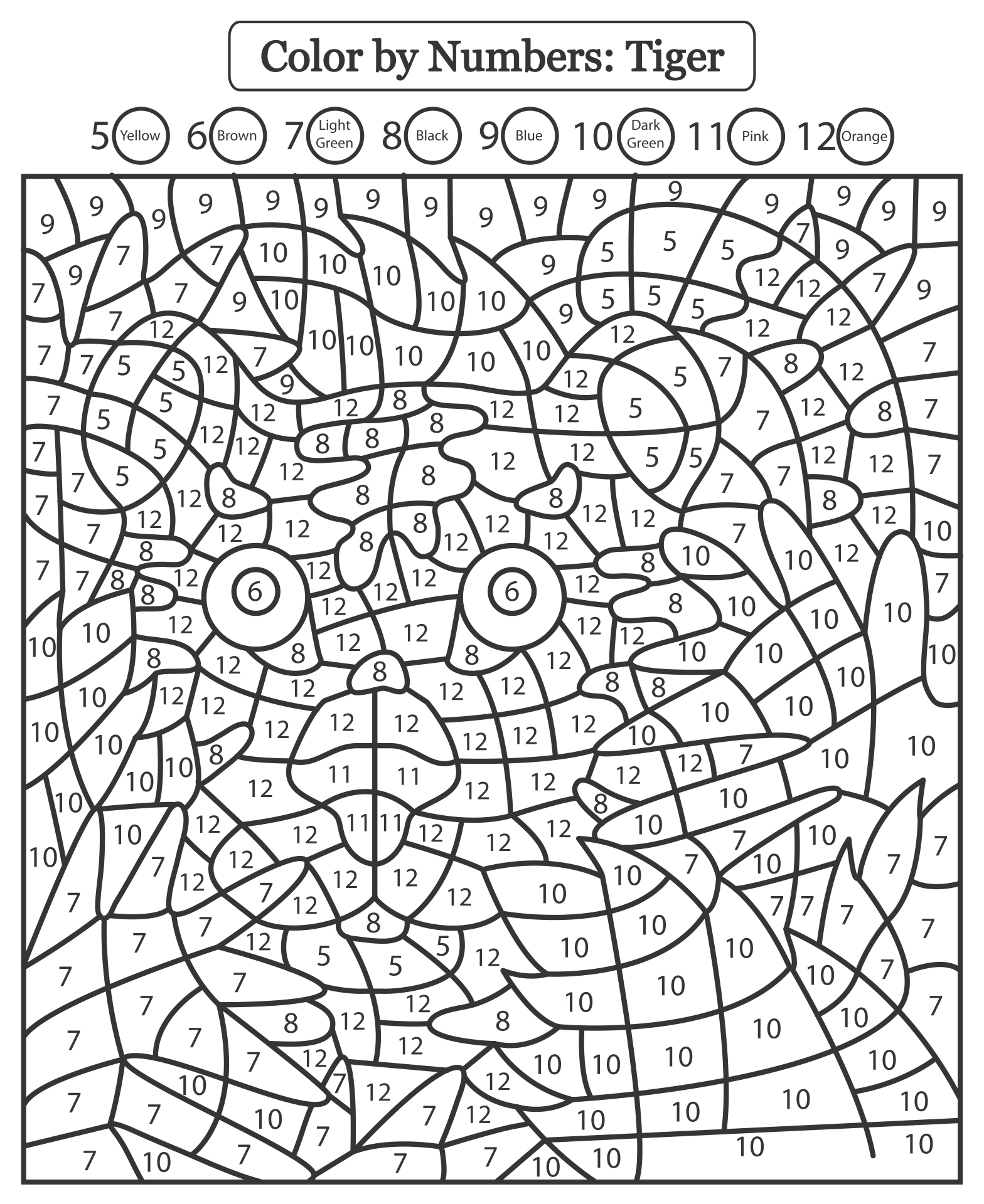 Complex Color By Number Printables