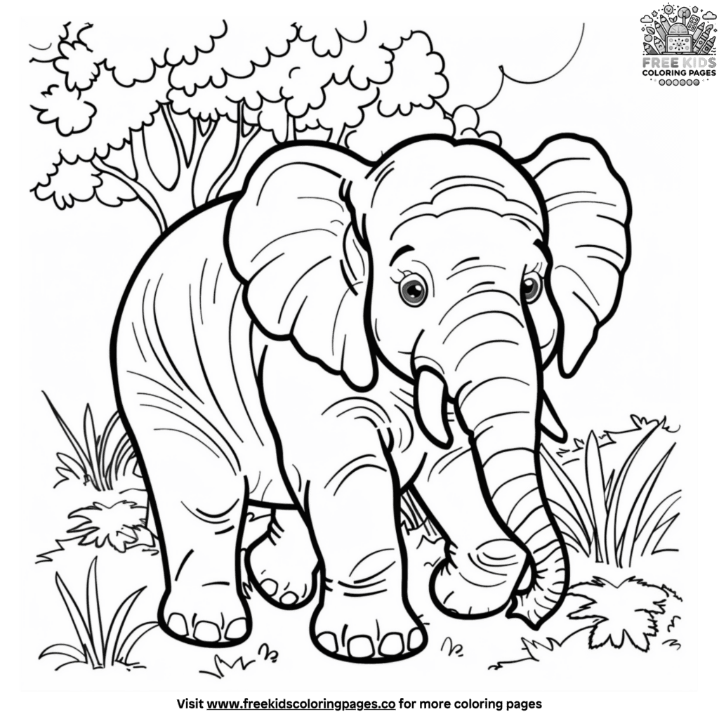 Complex Detailed Elephant Coloring Pages