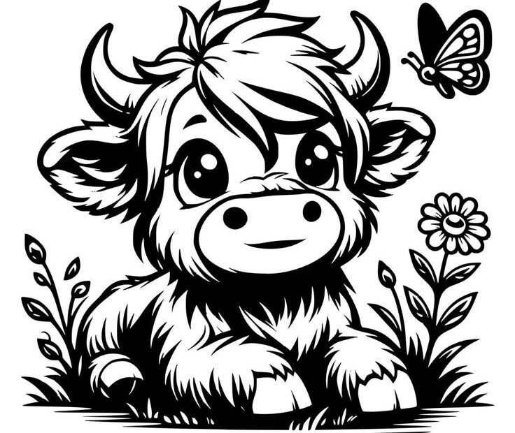 Cow Coloring Page For Kids