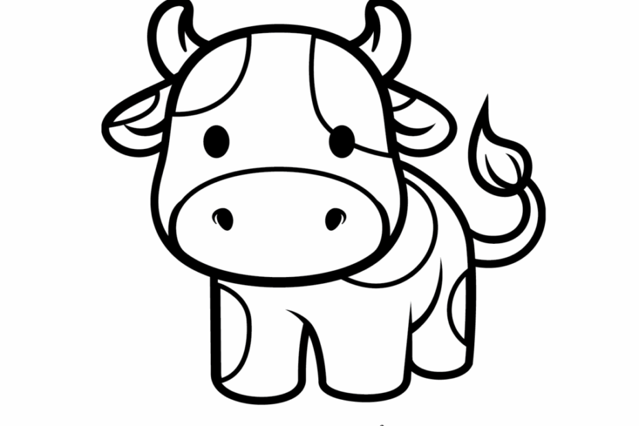 Cow Coloring Pages Easy Coloring Pages Cow Drawing