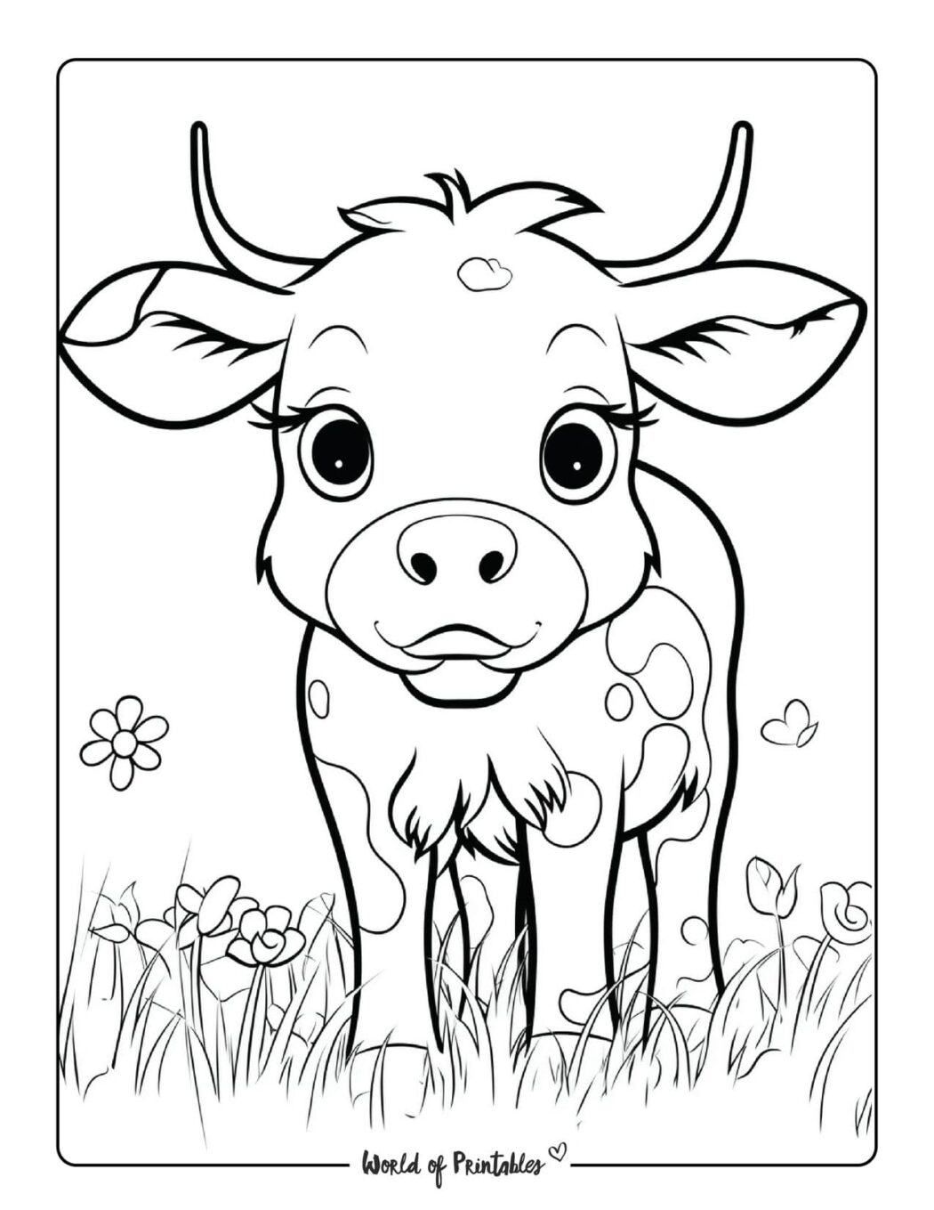 Cow Coloring Pages For Kids Adults World Of Printables Cow Coloring Pages For Kids Adults World Of Printables