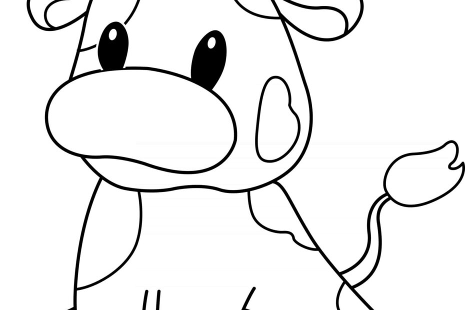 Cow Cute Animal Coloring Page Printable