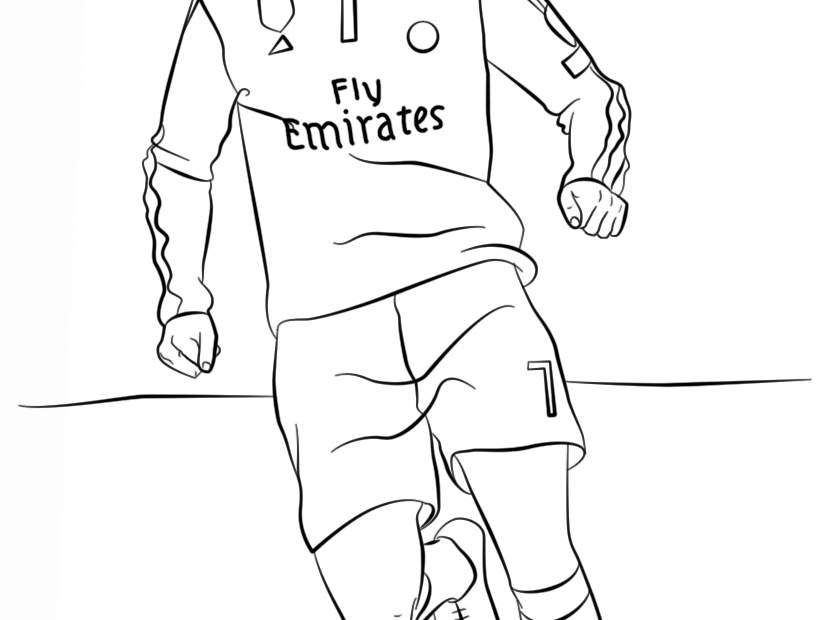 Cristiano Ronaldo Soccer Coloring Page Printable