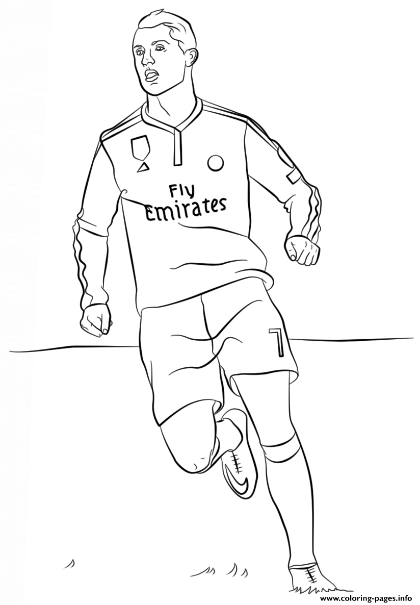 Cristiano Ronaldo Soccer Coloring Page Printable
