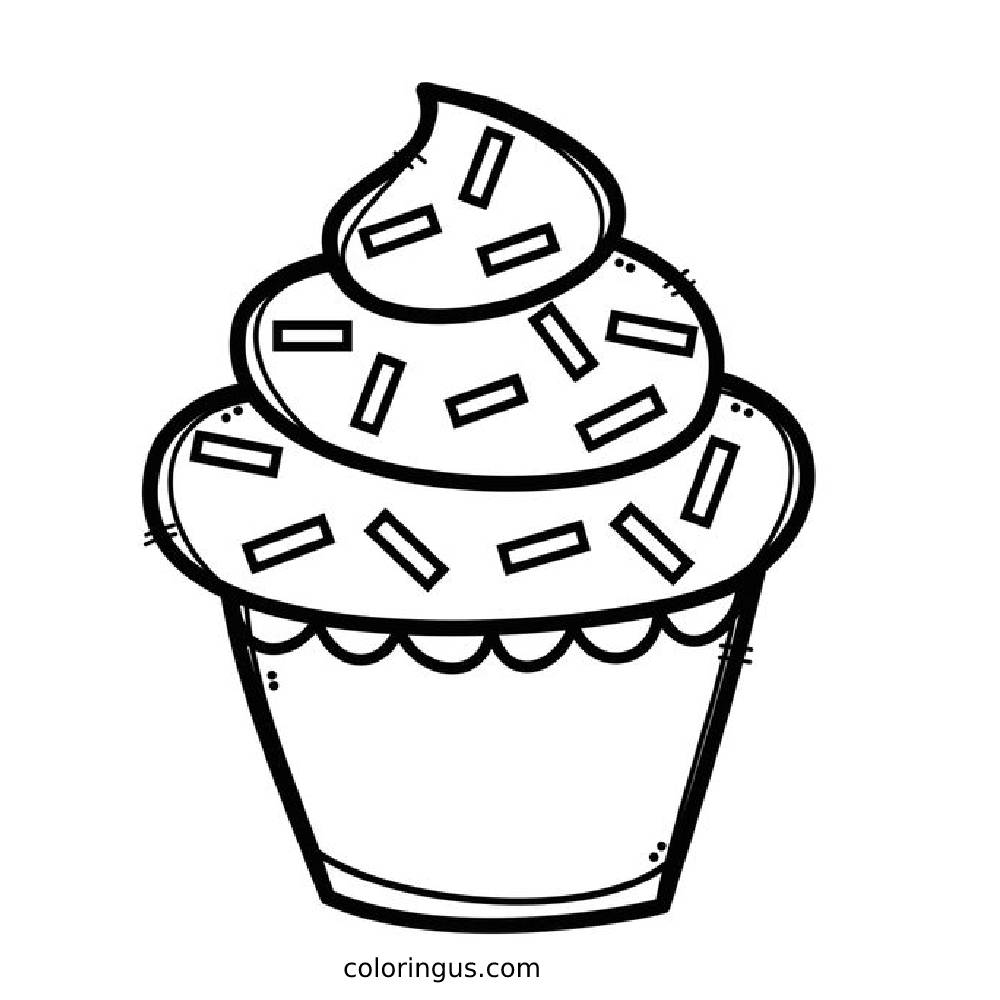 cupcake coloring page simple cupcake coloring page simple