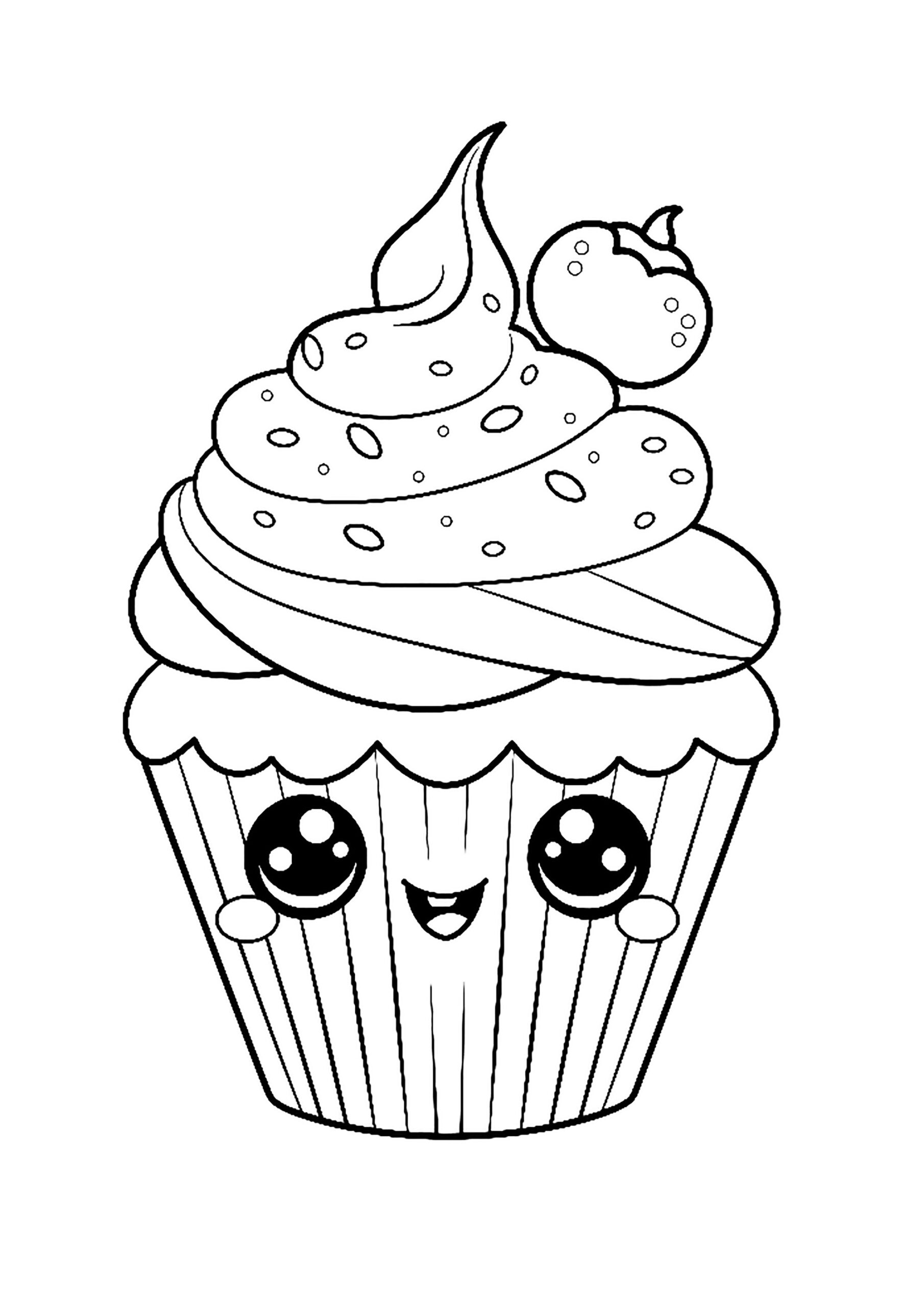 Cupcake Mignon Sans Arriere Plan Cupcake And Cake Coloring Pages For Kids