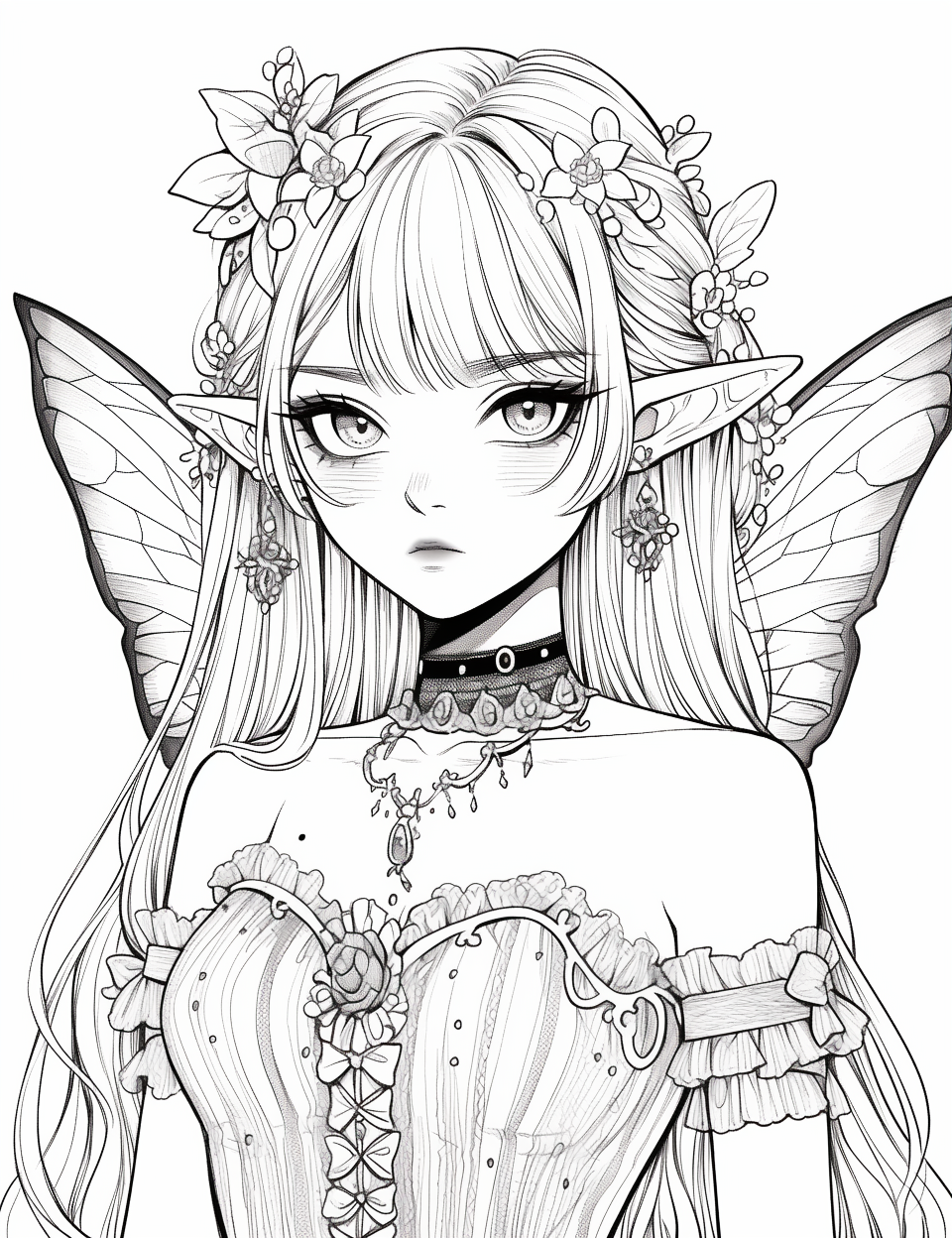 Cute Anime Girl Coloring Page Free Printable Coloring Pages For Kids 