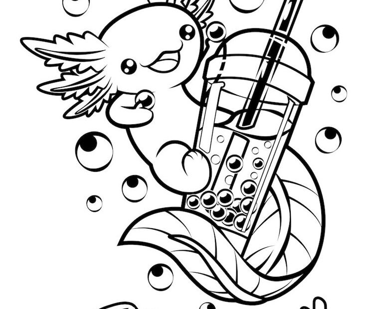 Cute Axolotl Coloring Pages Axolotl Yinyang Bobalotl Gamesolotl