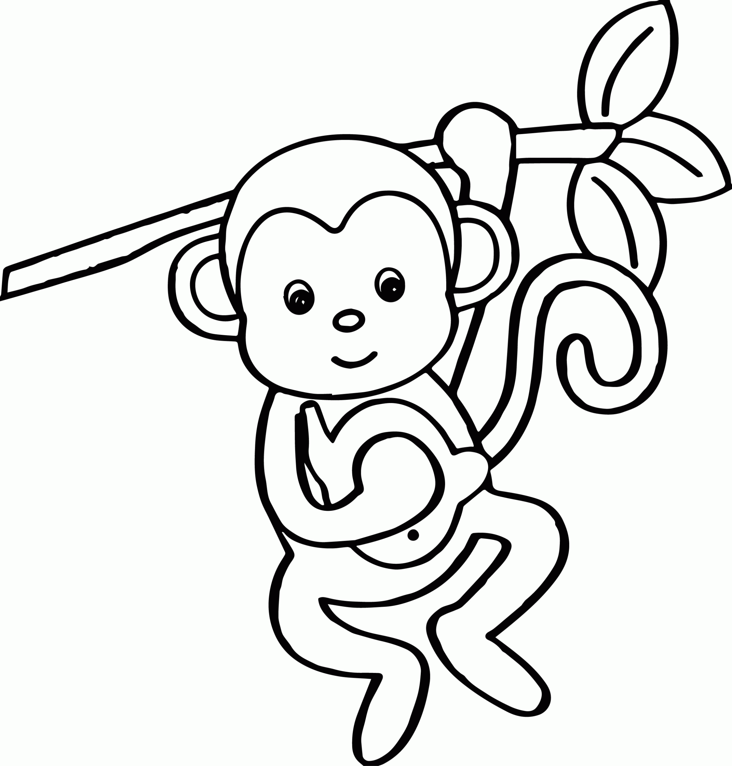 free monkey coloring page
