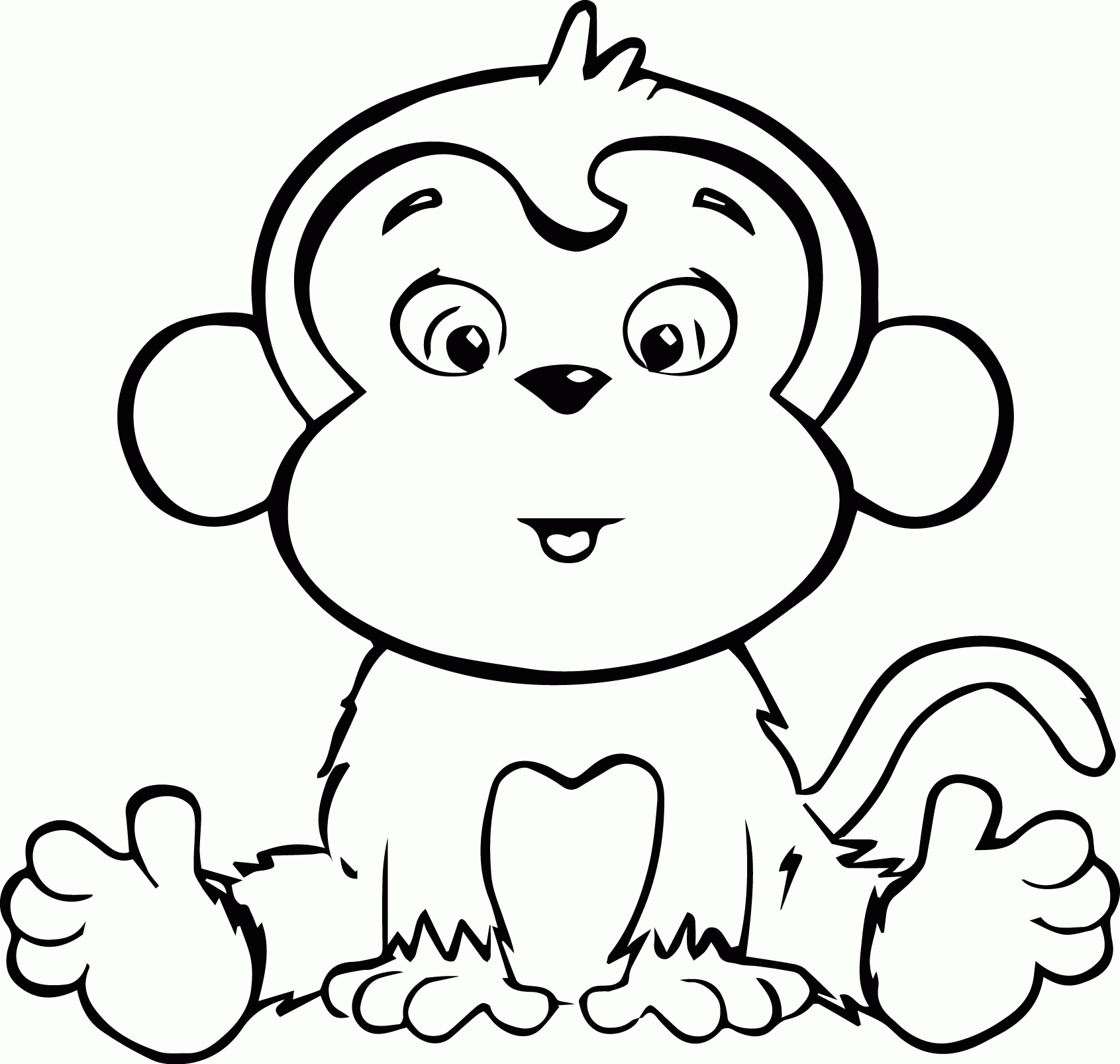 Cute Baby Monkey Coloring Pages Printables Coloring Home
