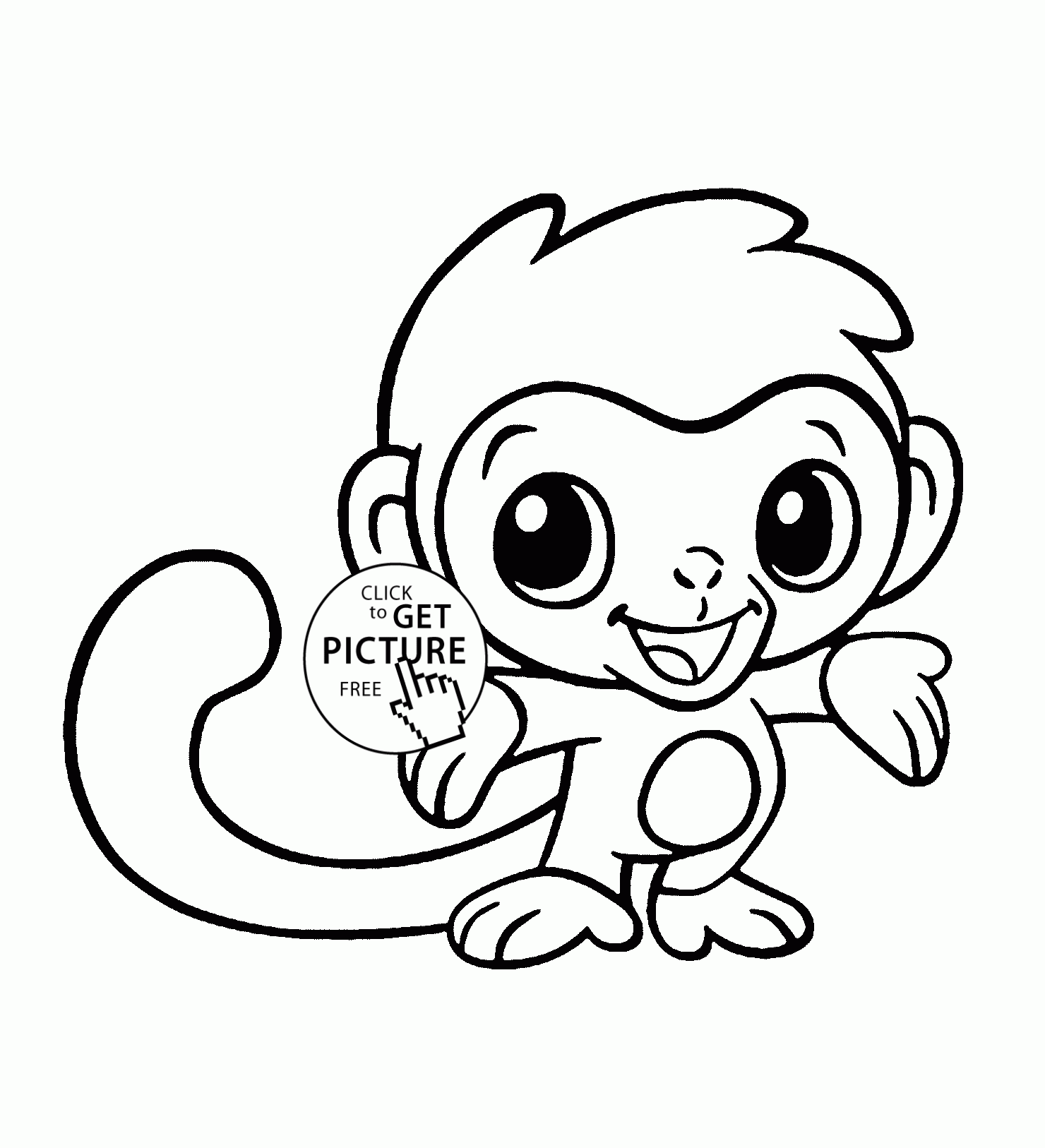 coloring picture of a monkey