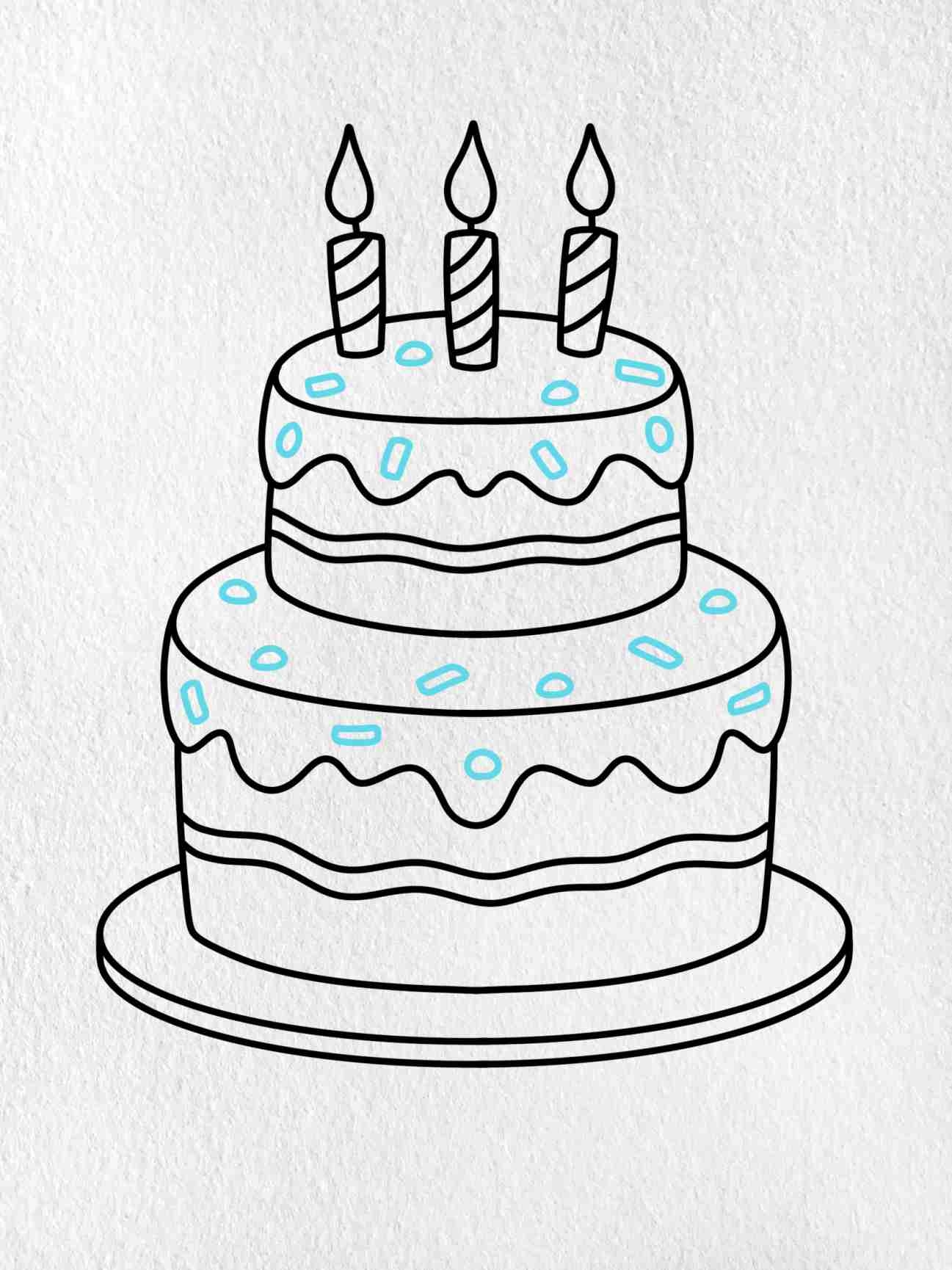 birthday cake drawing printable