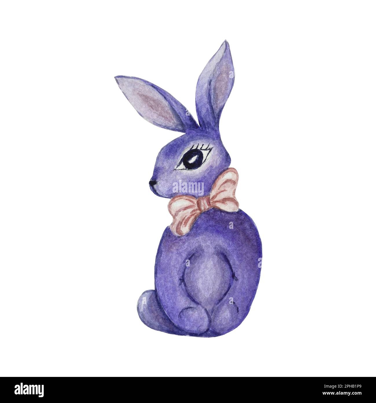 Cute Bunny Color Very Peri With Pink Bow Stock Photo Alamy Cute Bunny Color Very Peri With Pink Bow Stock Photo Alamy