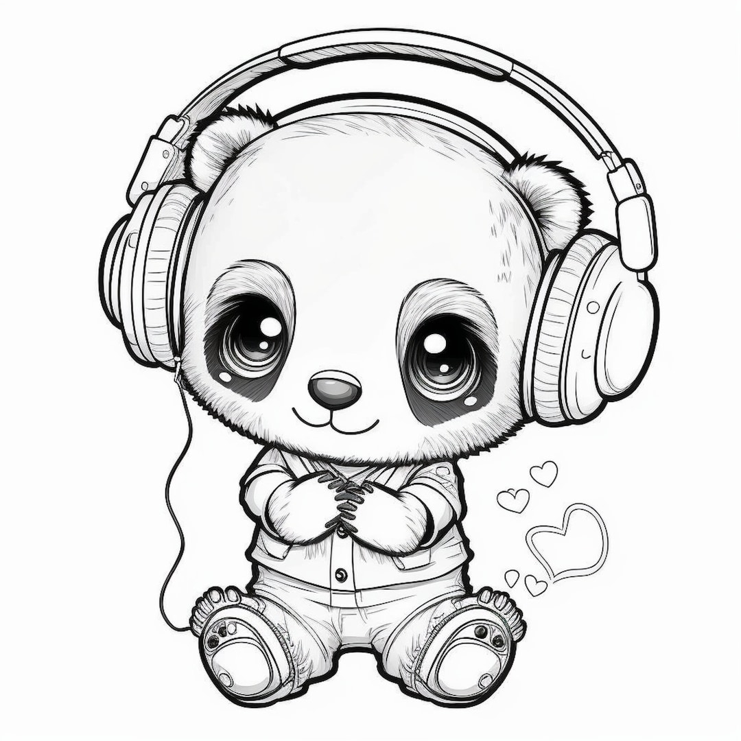 Cute Cartoon Animal Coloring Pages Etsy