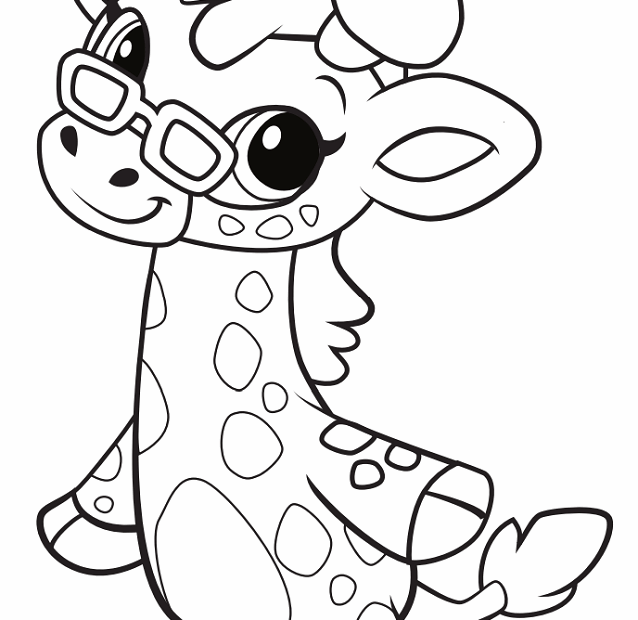 Cute Cartoon Giraffe Coloring Page Free Printable Coloring Pages For Kids