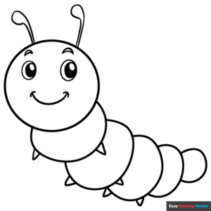 Cute Caterpillar Coloring Page Easy Drawing Guides Cute Caterpillar Coloring Page Easy Drawing Guides