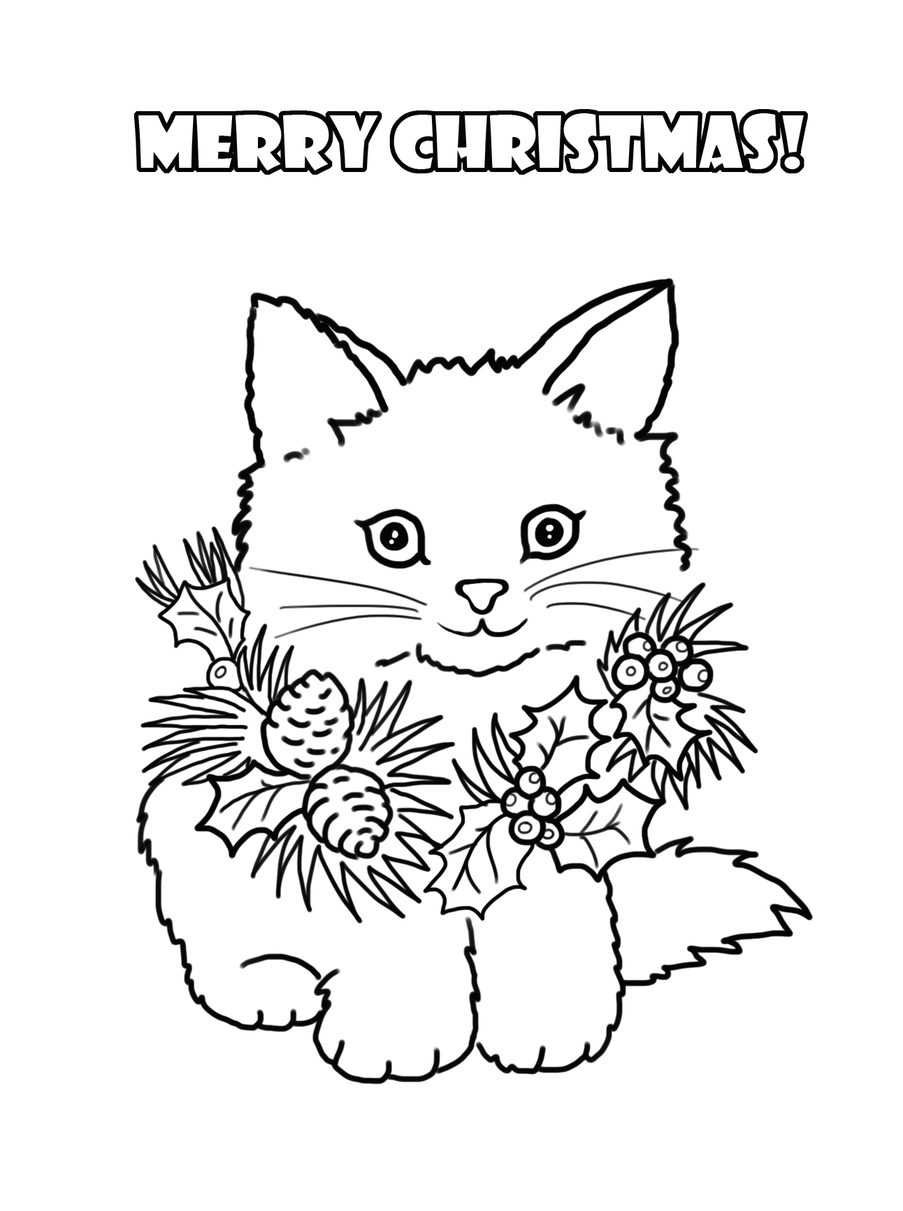 Cute Christmas Kitten Coloring Pages Coloring Pages Cute Christmas Kitten Coloring Pages Coloring Pages
