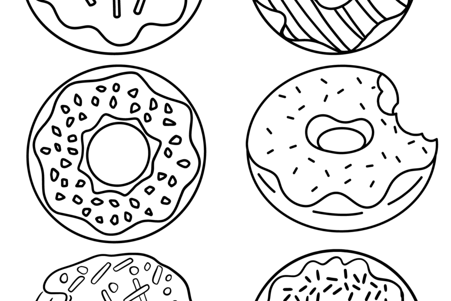 Cute Donuts Coloring Pages Printable Templates Free