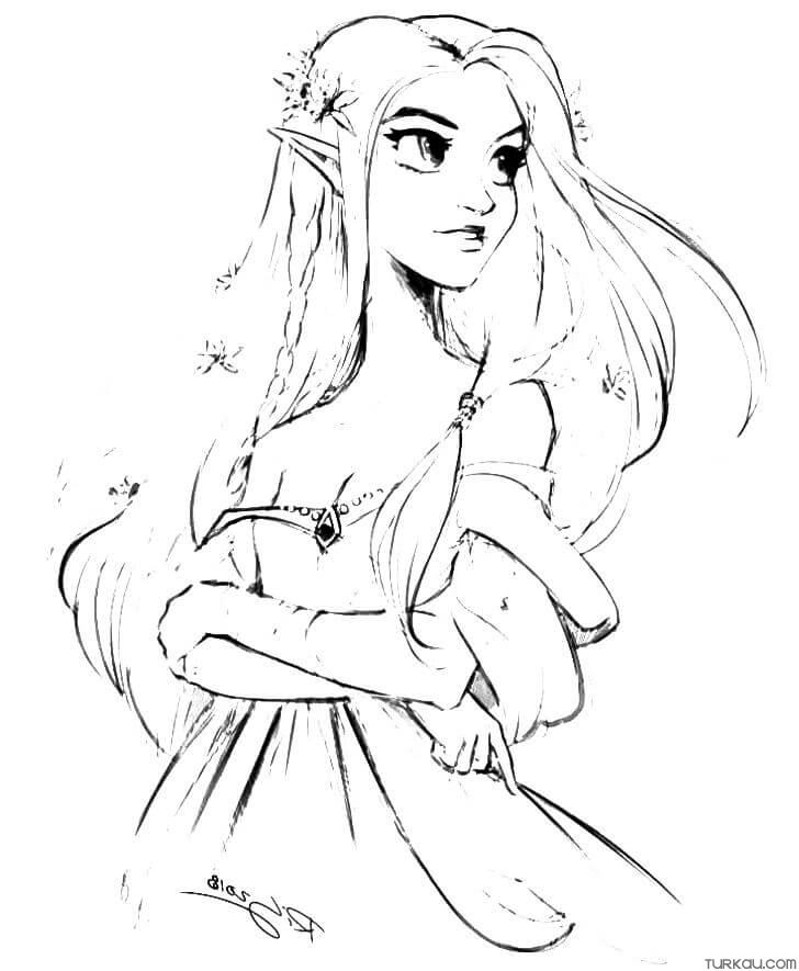 Cute Elf Girl Coloring Pages Turkau Cute Elf Girl Coloring Pages Turkau