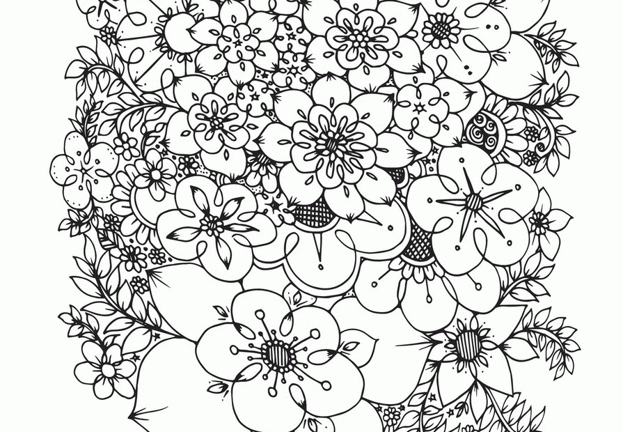 Cute Flower Coloring Pages For Adults COLORING PAGES PRINTABLE COM