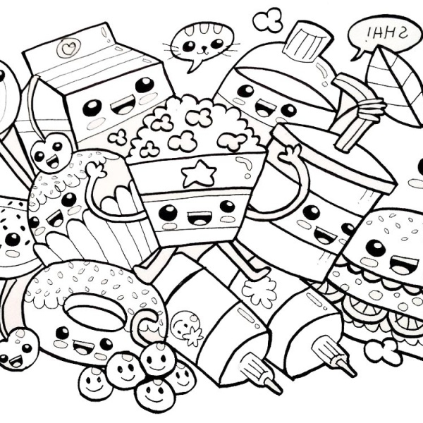 free cute food coloring pages free cute food coloring pages