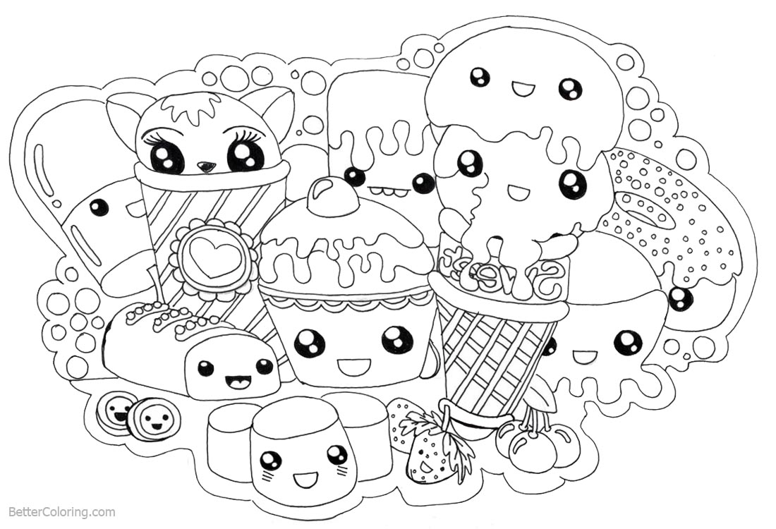 Cute Food Coloring Pages Kawaii Foods Free Printable Coloring Pages Cute Food Coloring Pages Kawaii Foods Free Printable Coloring Pages