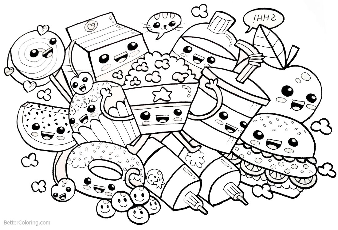 Cute Food Coloring Pages Many Snacks Free Printable Coloring Pages Cute Food Coloring Pages Many Snacks Free Printable Coloring Pages