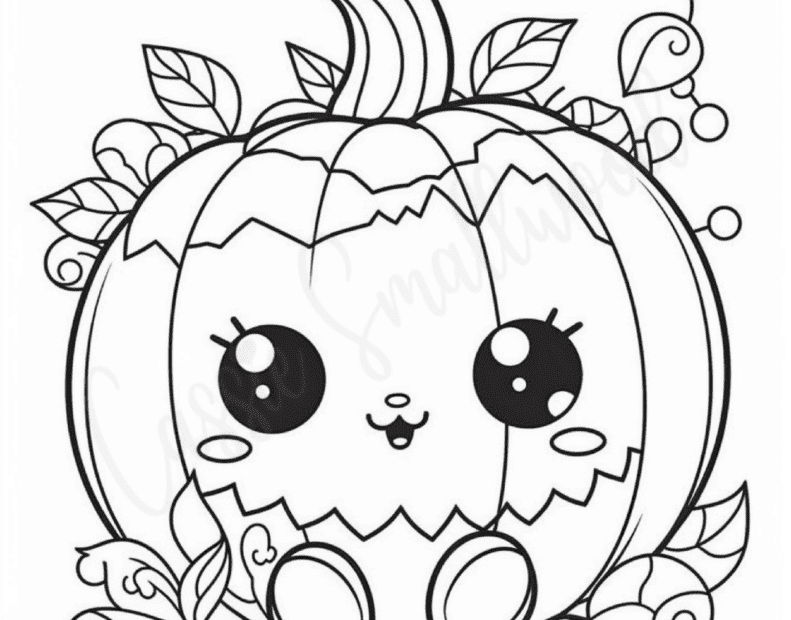 Cute Halloween Coloring Page Cassie Smallwood