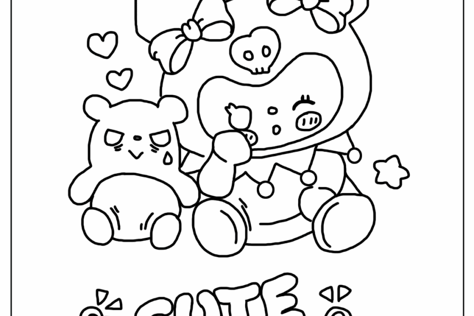 Cute Kuromi Coloring Page Free Free Printable Coloring Pages