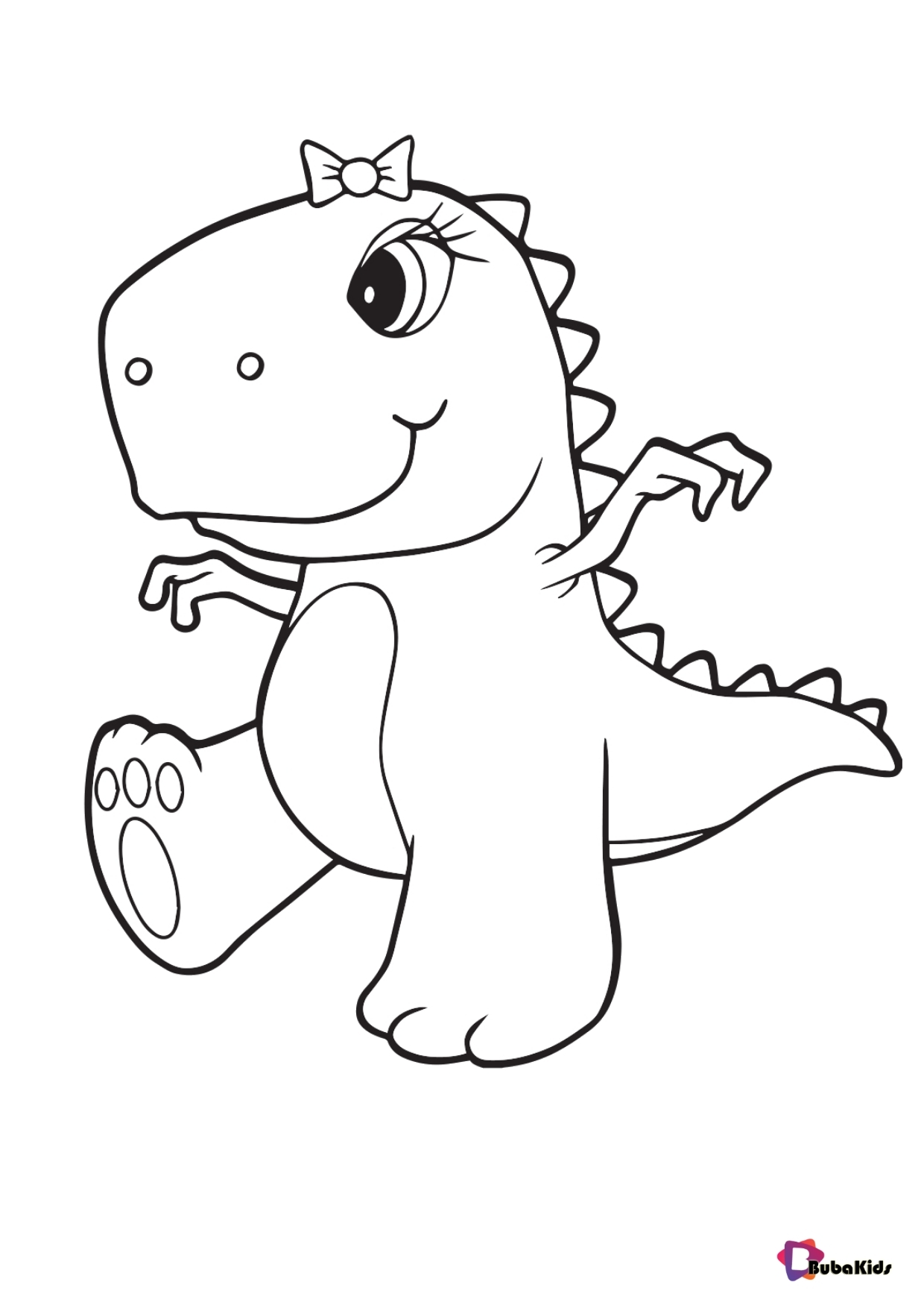 Cute Little Dinosaur Baby Colouring Pages BubaKids