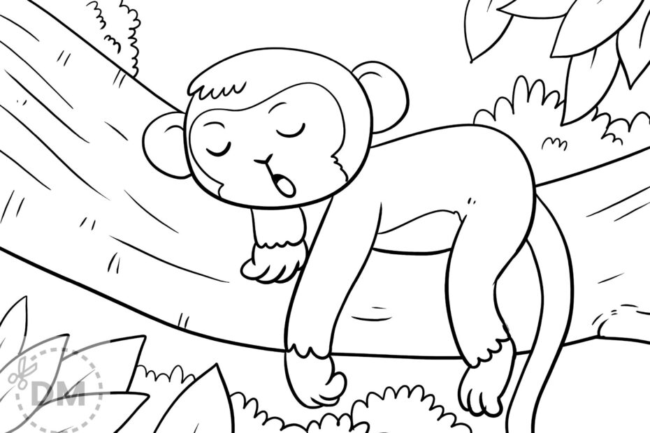Cute Monkey Coloring Page Free Printable Sheet Diy magazine