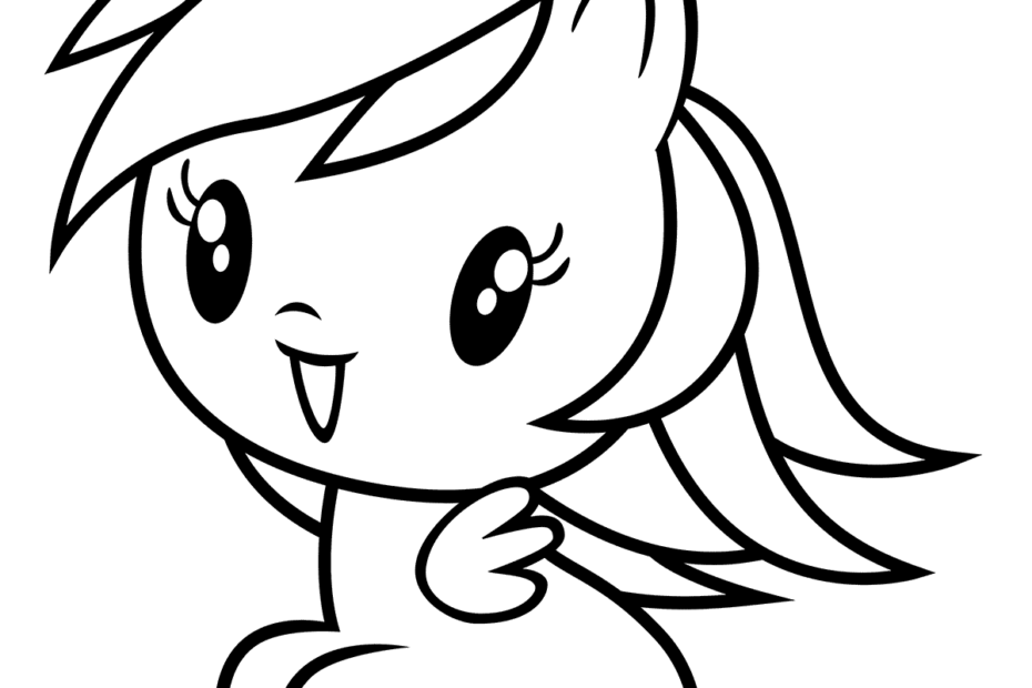 Cutie Rainbow Dash Coloring Page Printable