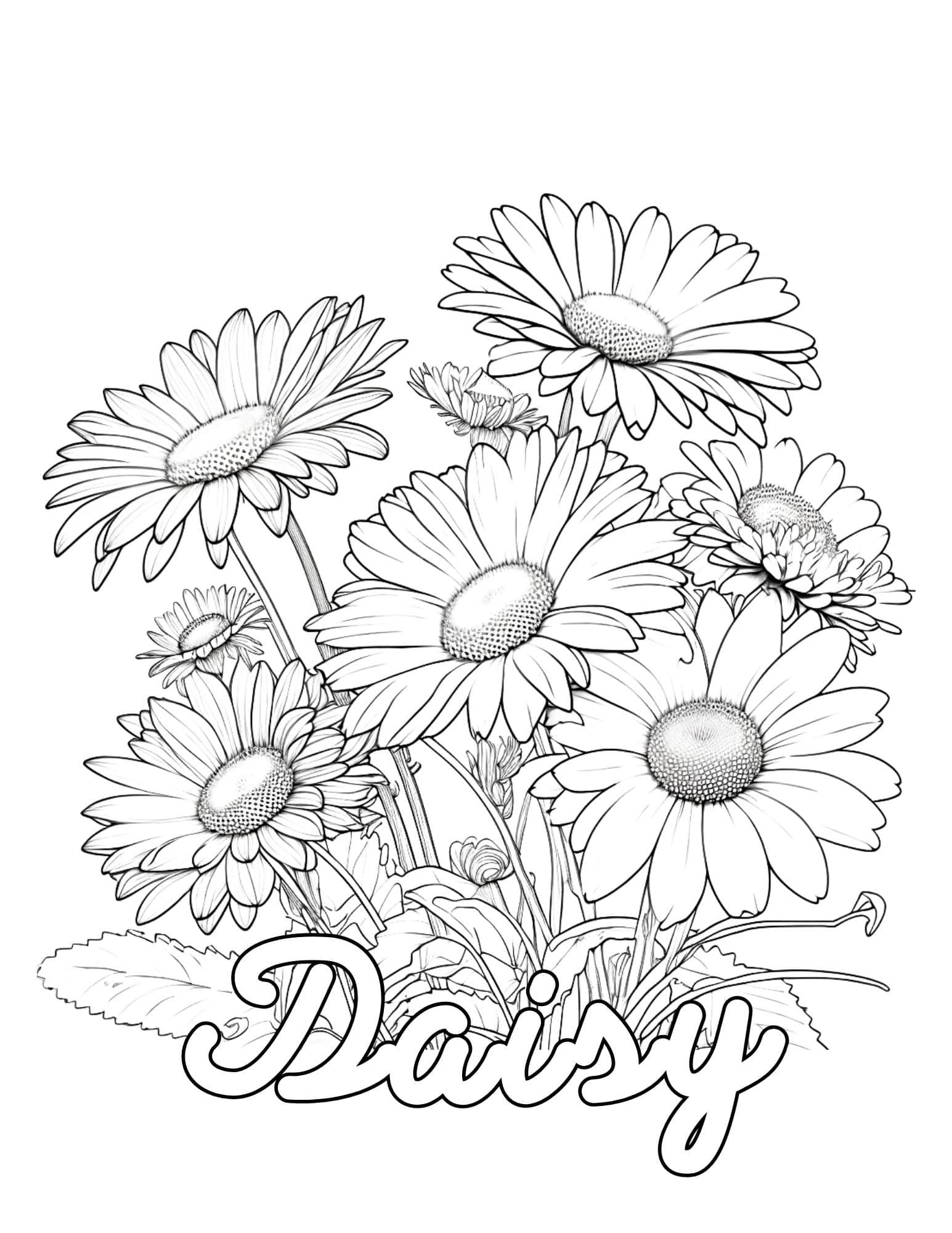 Daisy Flower Printable Coloring Pages Best Flower Site