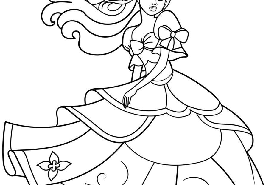Dancing Barbie Princess Coloring Page Printable