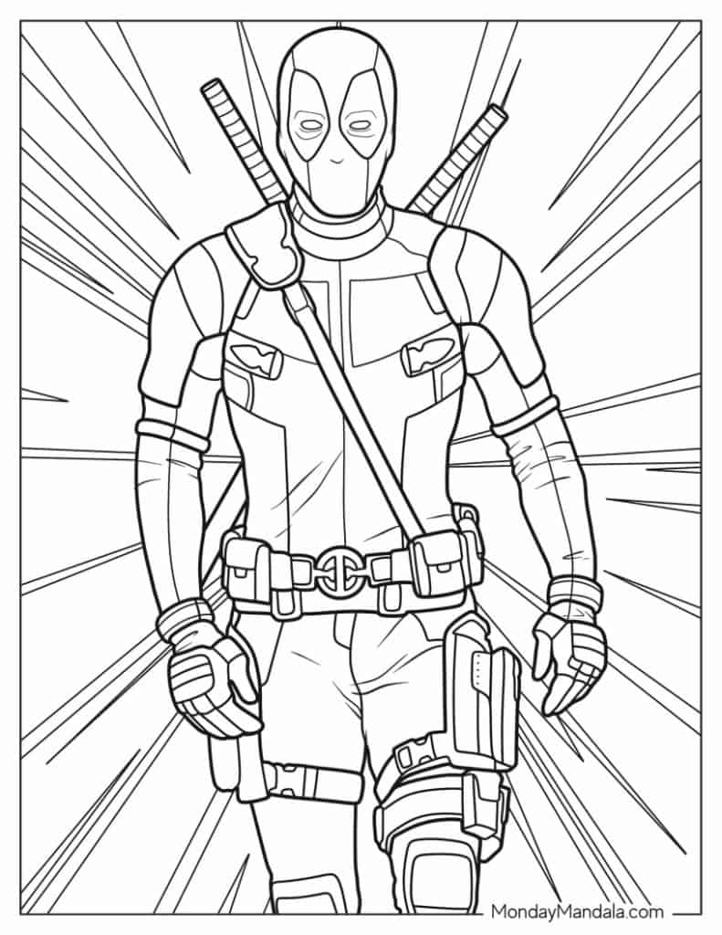 Deadpool Coloring Page Free PDF Coloring Nation Deadpool Coloring Page Free PDF Coloring Nation