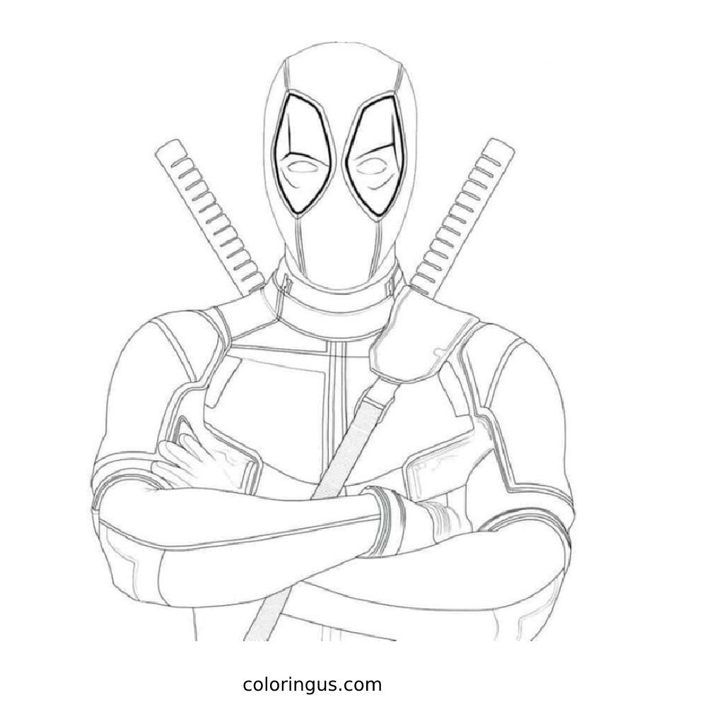Deadpool full body coloring pages Deadpool full body coloring pages
