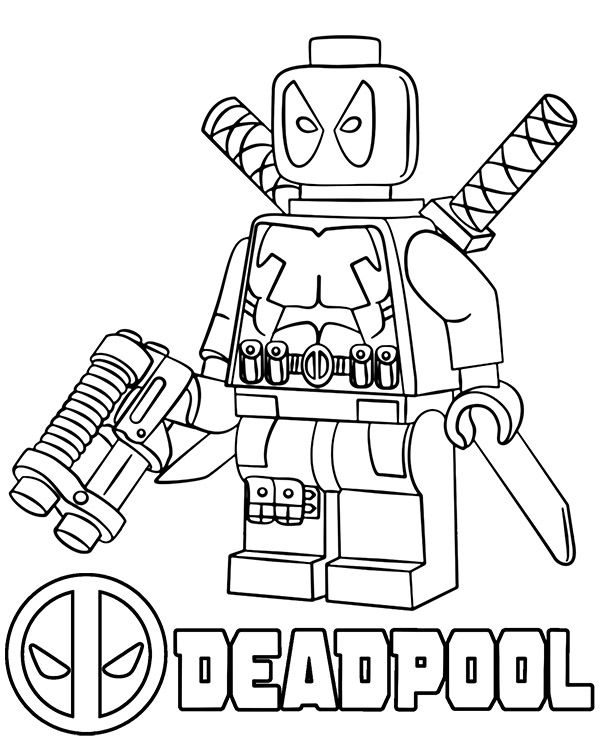 Deadpool Lego Minifigure Coloring Sheet Deadpool Lego Minifigure Coloring Sheet