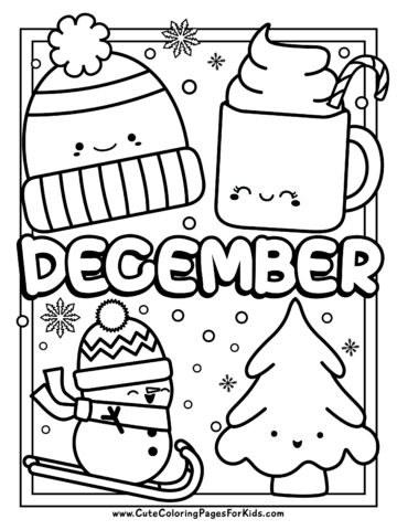 December Coloring Pages 4 Free Printable Coloring Sheets Cute 