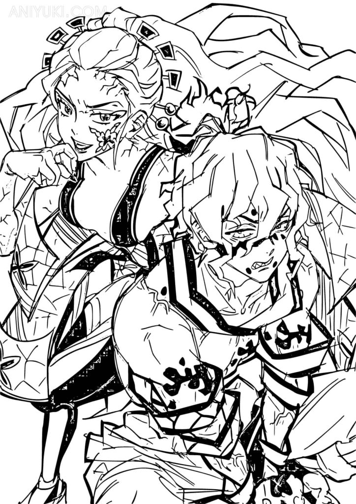 Demon Slayer Daki Coloring Pages Demon Slayer Daki Coloring Pages