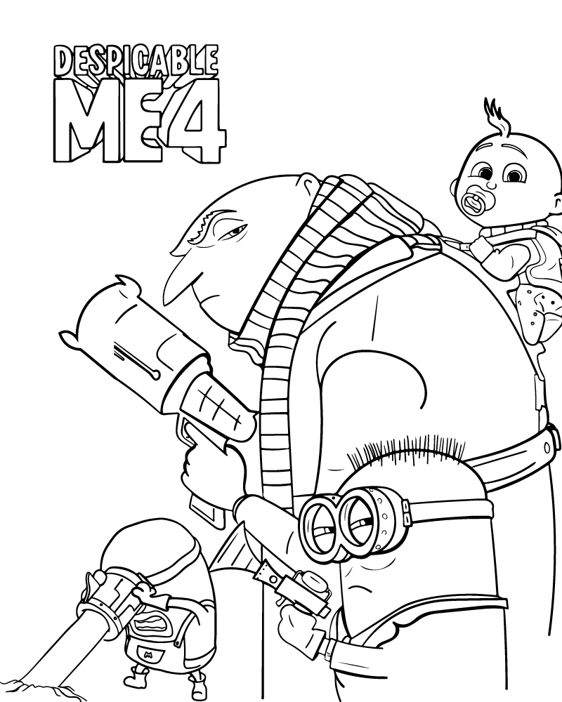 Despicable Me 4 Adventure Coloring Pages Despicable Me 4 Adventure Coloring Pages