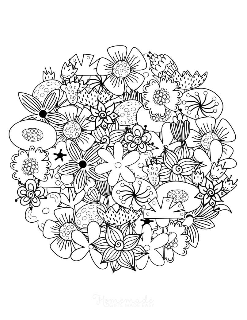 unique flower coloring pages